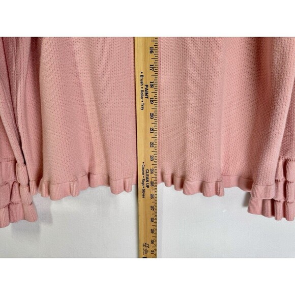 Ann Taylor Ruffle Sleeve Hem Sweater Top Womens 2XL Dusty Rose Pink Stretch NEW - Picture 6 of 7